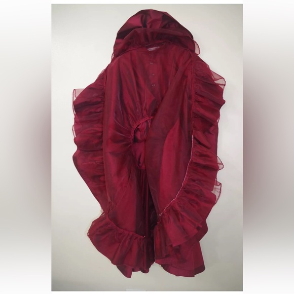 Vintage Wine Italian Coat Dress 100% Silk M - Picture 4 of 6